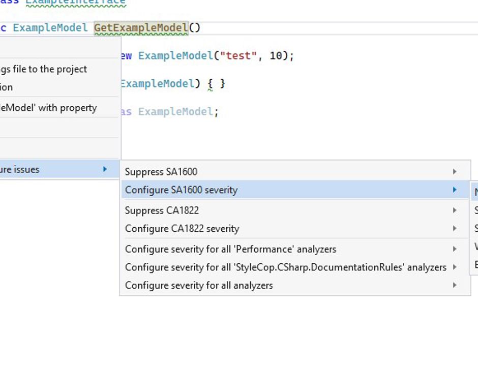 Configuring the severity of SA1600